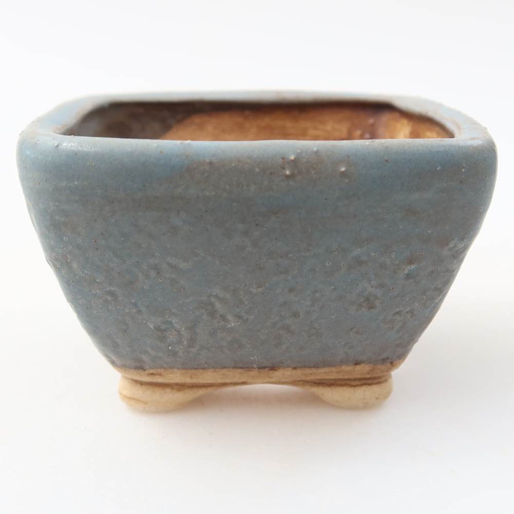 Vaso da bonsai in ceramica 6 x 6 x 4 cm, colore blu