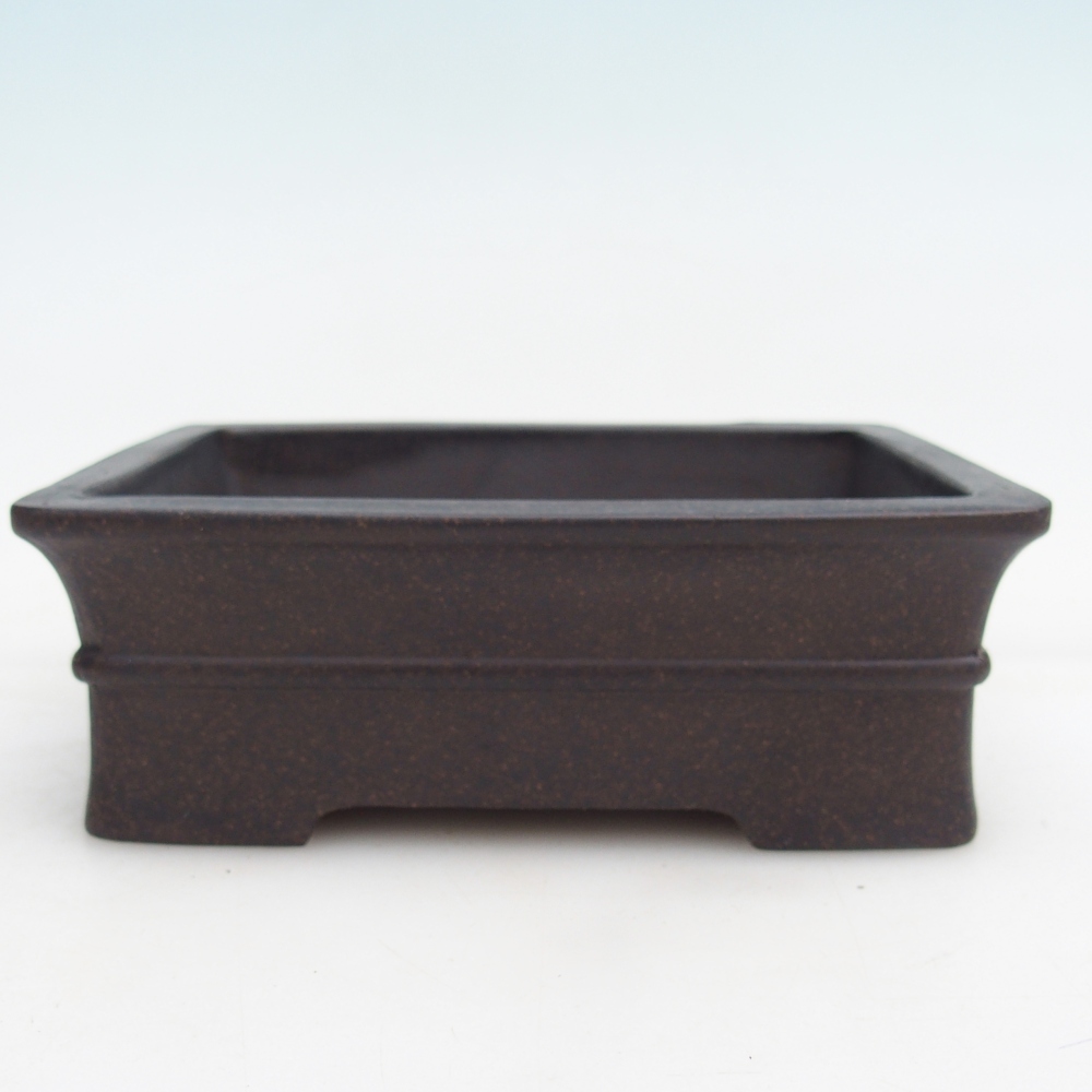 Ciotola per bonsai in ceramica 14,5 x 10,5 x 5 cm, colore marrone ocra