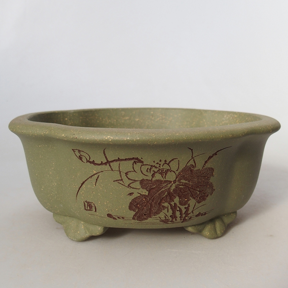 Ciotola bonsai in ceramica 15,5 x 13 x 6 cm, verde