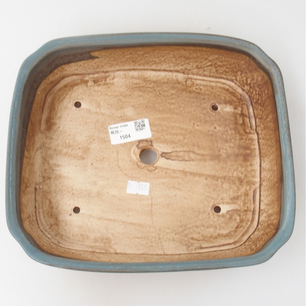 Ciotola bonsai in ceramica 24,5 x 21,5 x 6,5 cm, colore blu