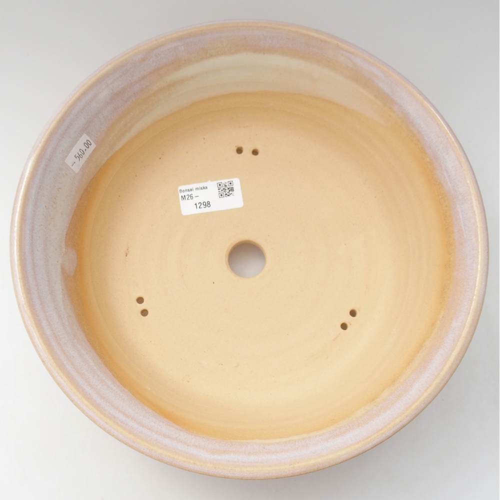 Ciotola bonsai in ceramica 26,5 x 26,5 x 7,5 cm, colore beige