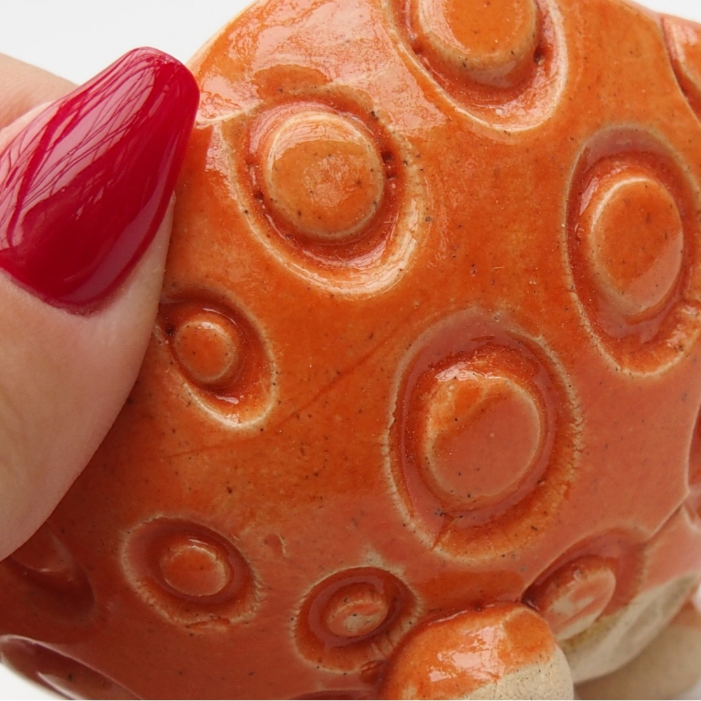 Conchiglia in ceramica 8,5 x 8,5 x 6 cm , colore arancione