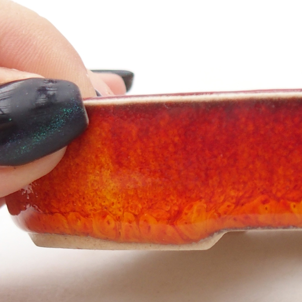 Ciotola per mini bonsai 11 x 9 x 2 cm, arancione