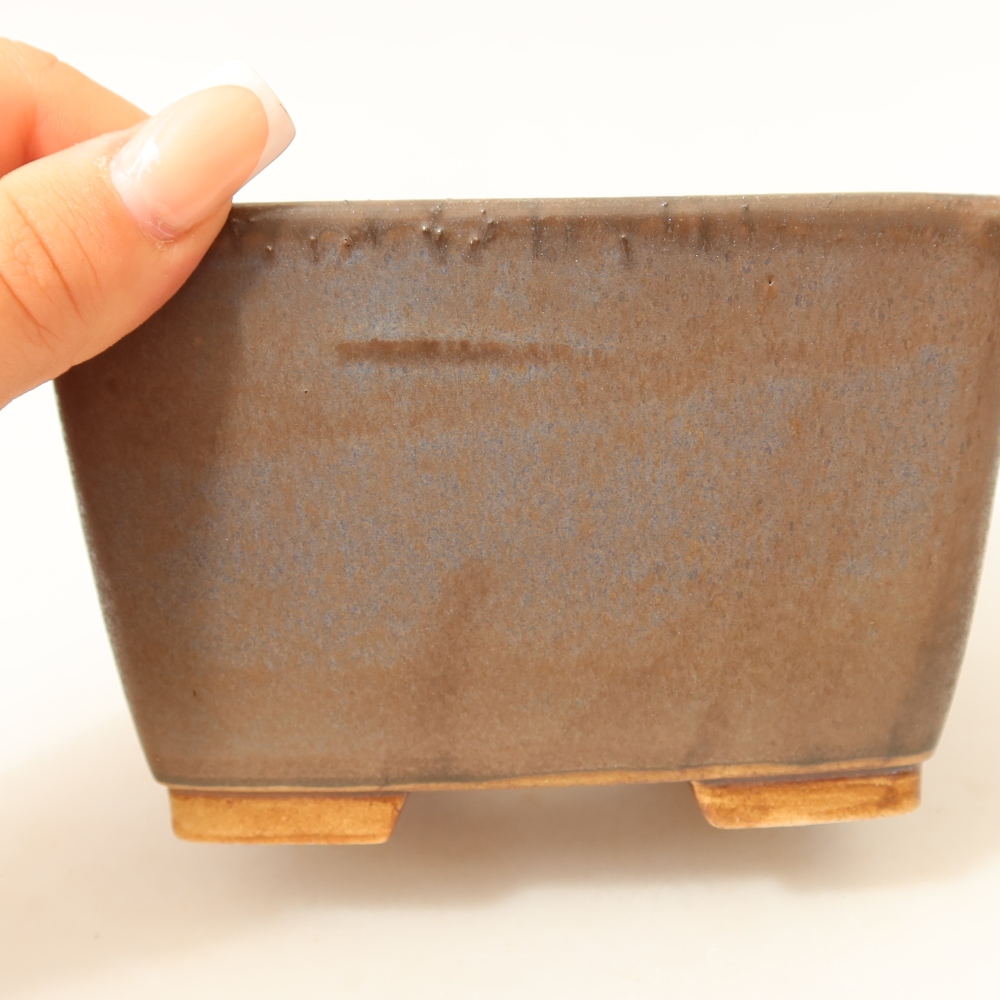 Vaso da bonsai in ceramica 13 x 13 x 8 cm, colore blu