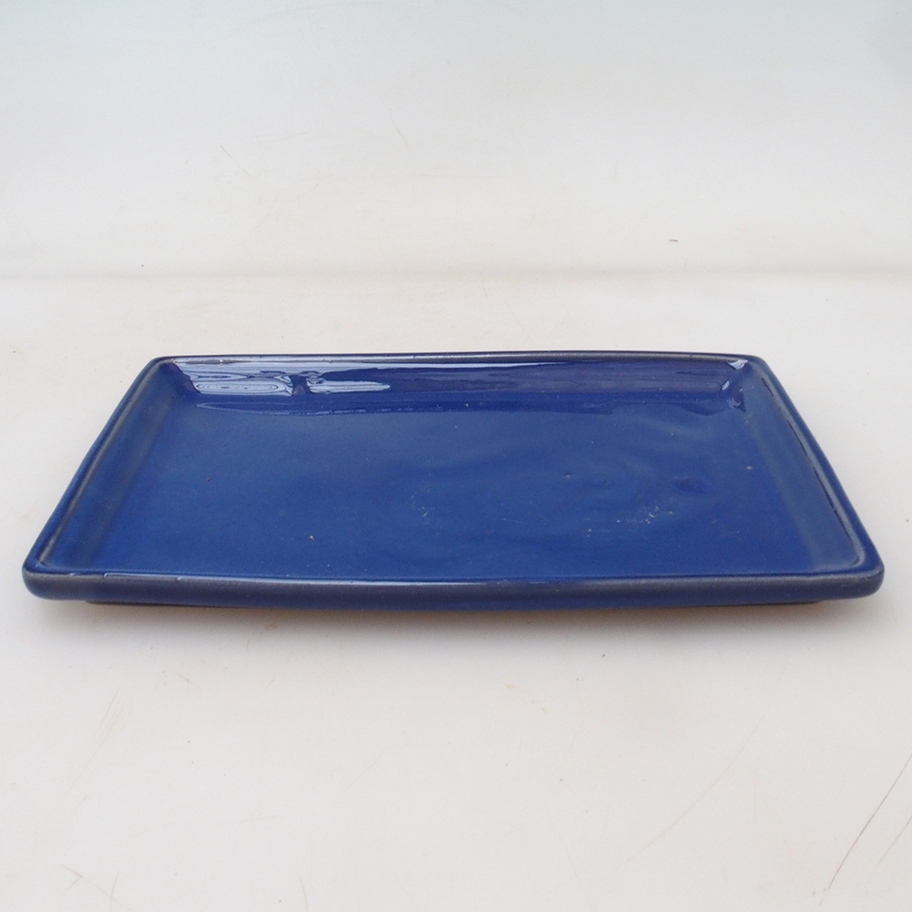 Piattino bonsai rettangolo 19,5 x 14 x 1,5 cm - blu