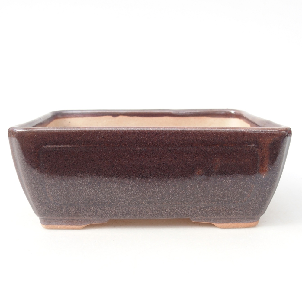 Ciotola per bonsai in ceramica 15,5 x 11,5 x 6 cm, marrone