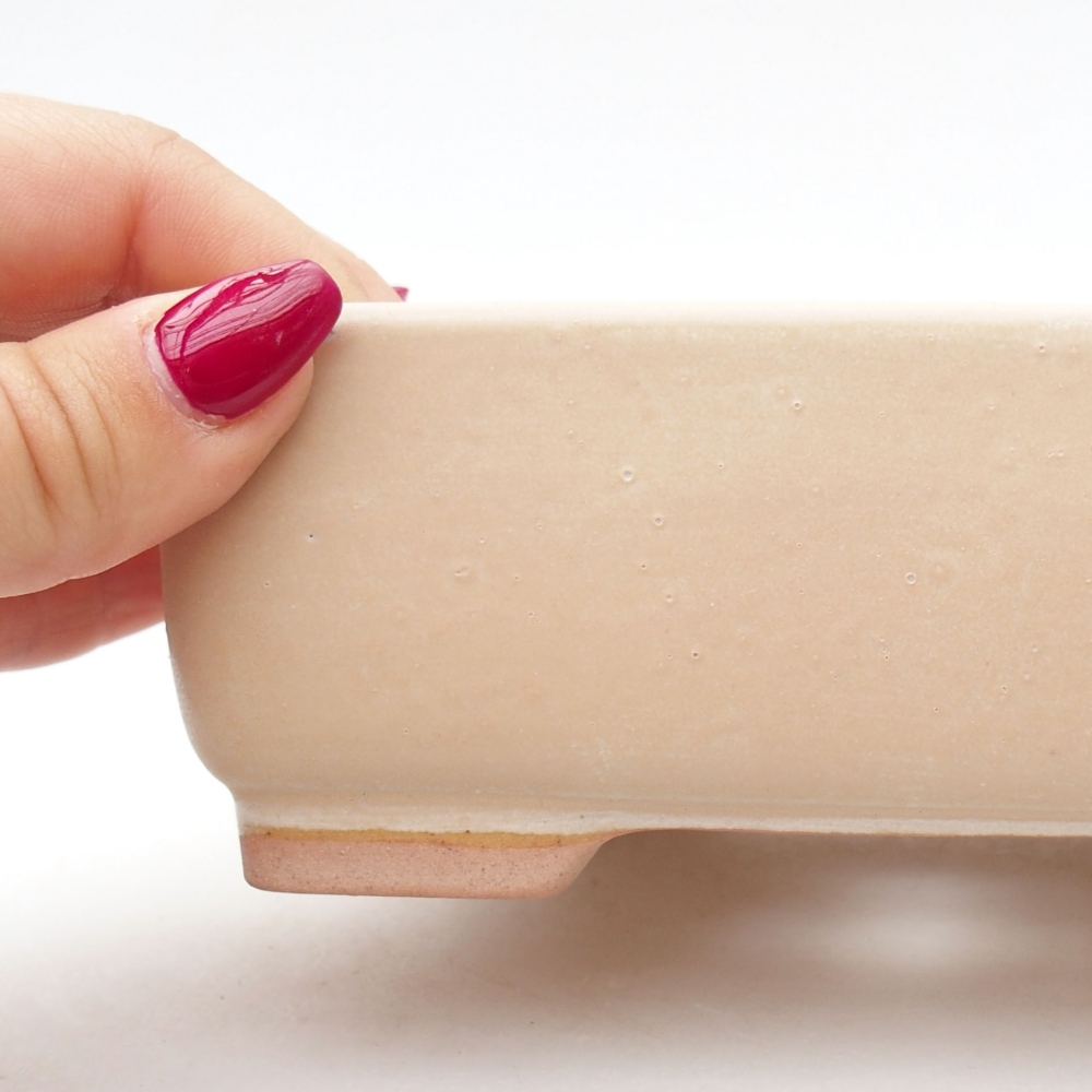 Ciotola per bonsai in ceramica 15 x 11 x 5,5 cm, colore beige