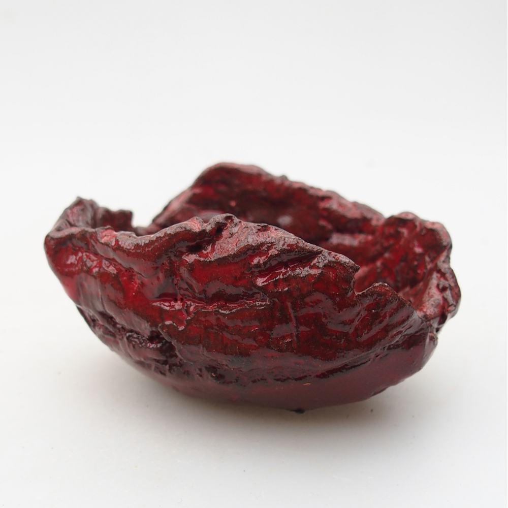 Guscio in ceramica 9 x 7 x 4,5 cm , colore rosso