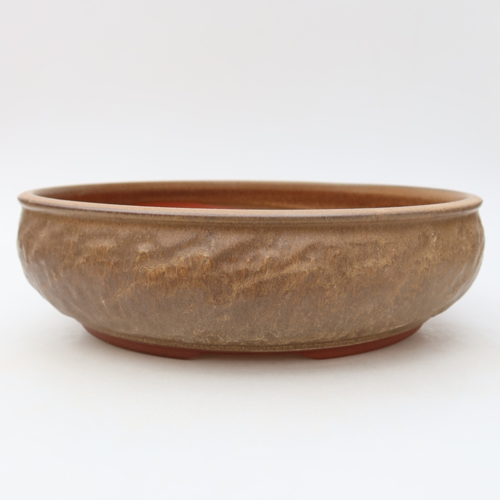 Vaso per bonsai in ceramica 27 x 27 x 7,5 cm, colore marrone