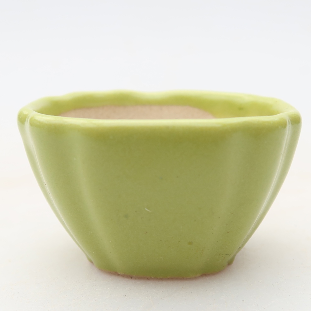 Ciotola per bonsai in ceramica 4,5 x 4,5 x 2,5 cm, verde