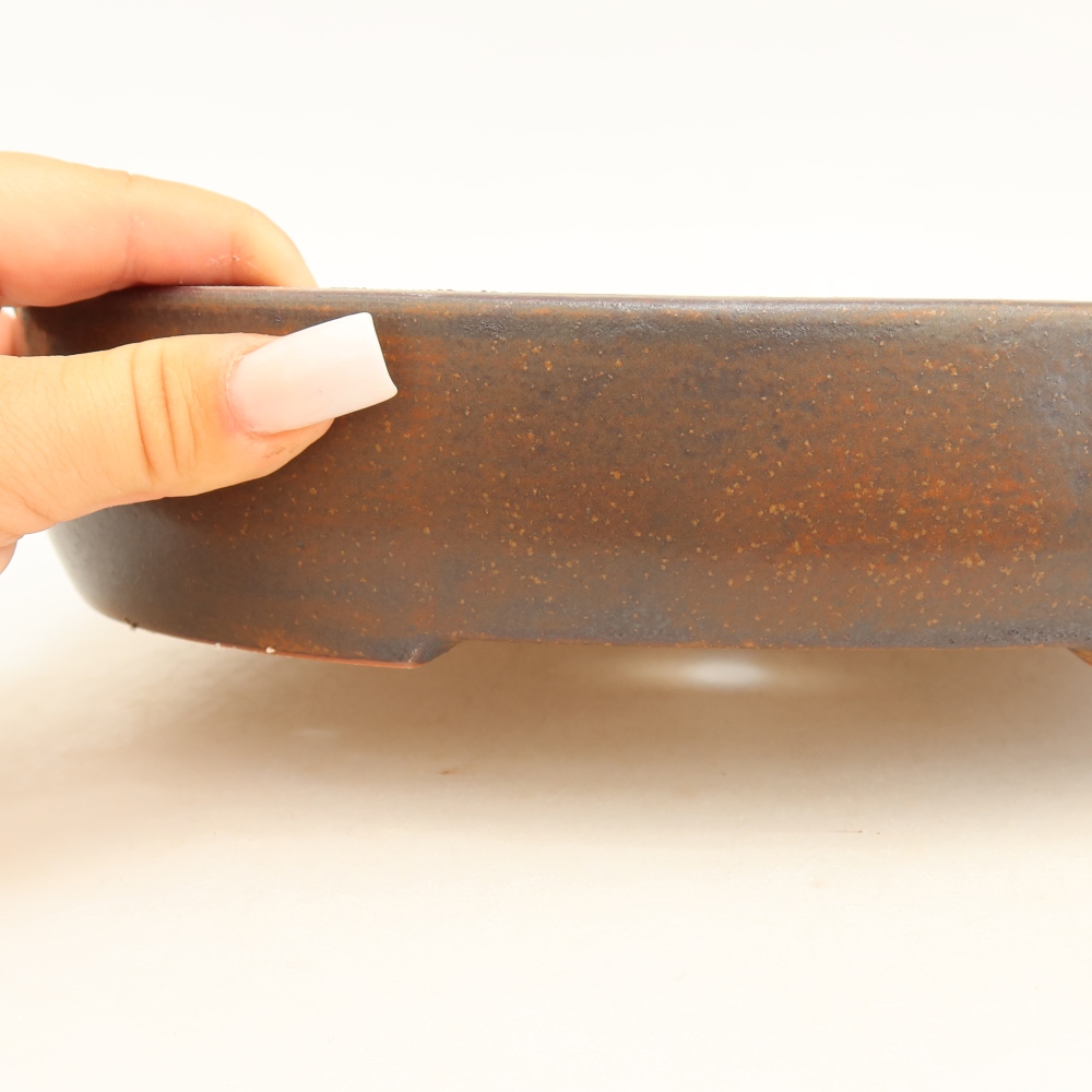 Ciotola per bonsai in ceramica 27 x 21 x 5,5 cm, marrone