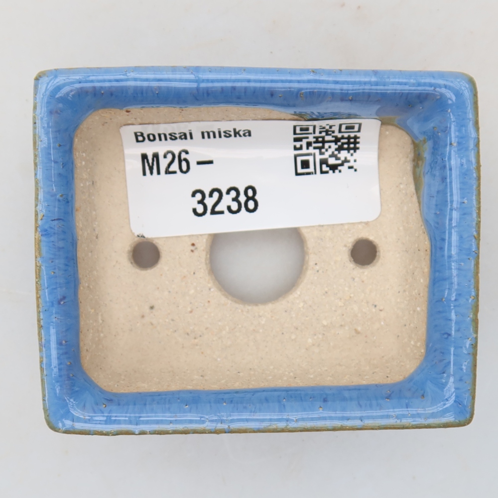 Vaso da bonsai in ceramica 6,5 x 6,5 x 2,5 cm, colore blu