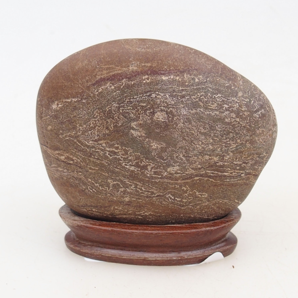 Suiseki - Pietra con DAI (base in legno)