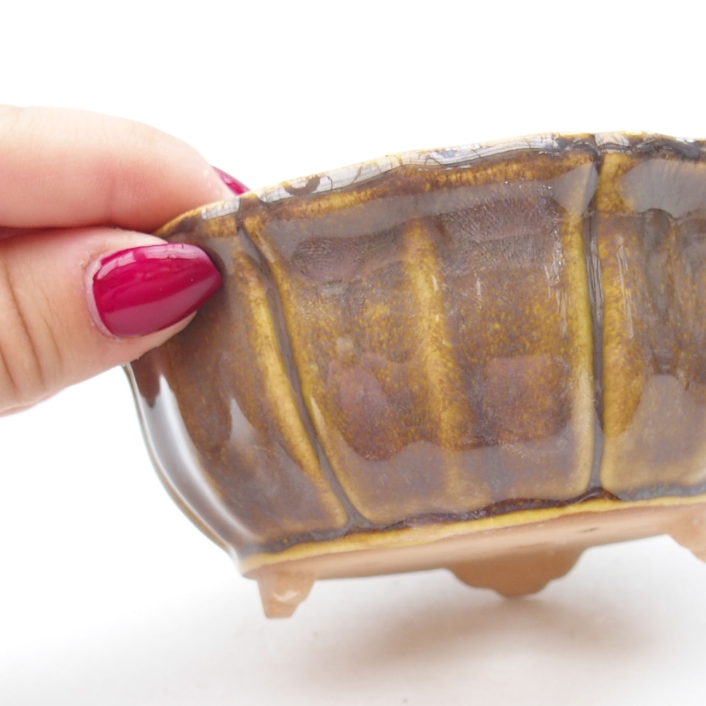 Ciotola bonsai in ceramica 11,5 x 11,5 x 5 cm, giallo