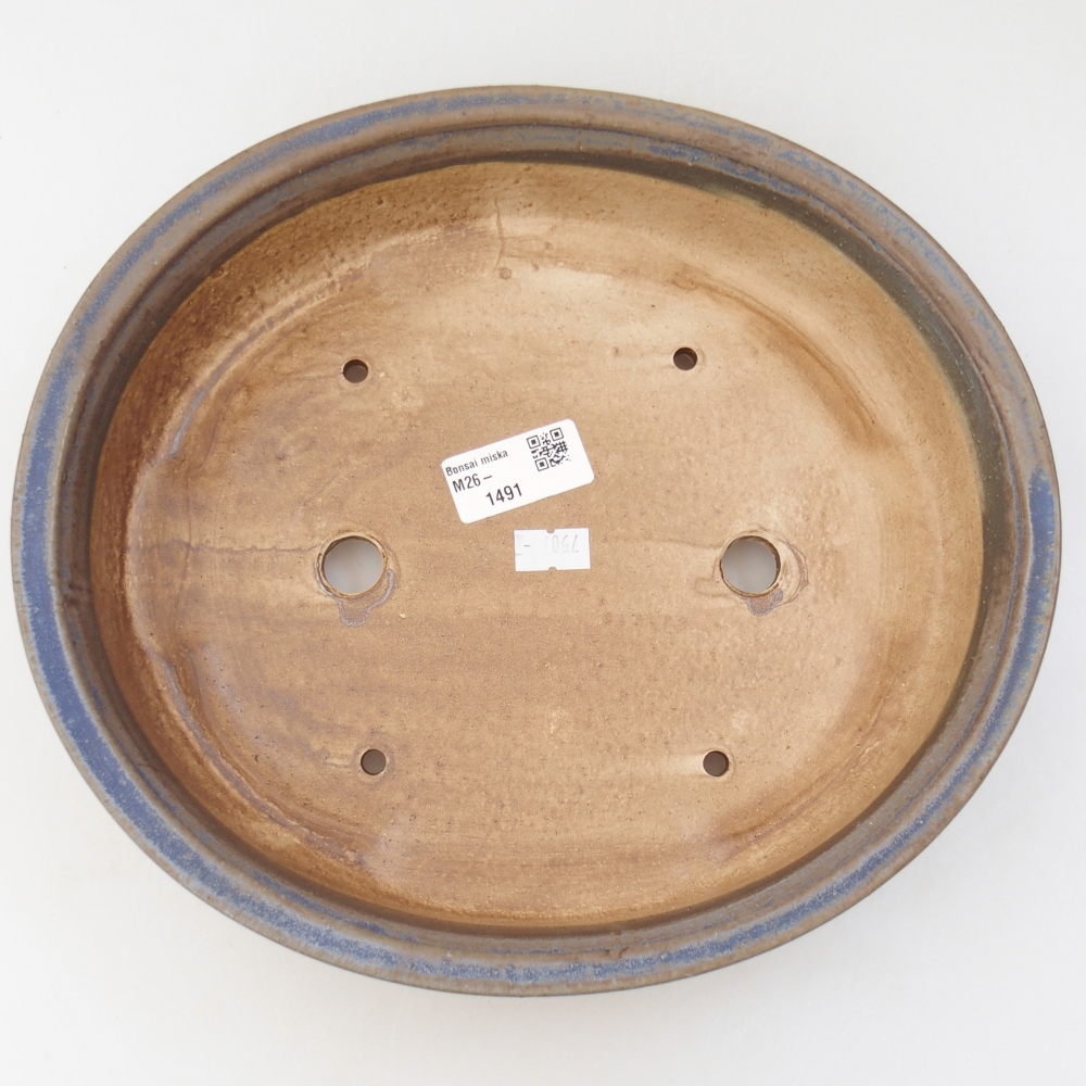 Ciotola bonsai in ceramica 26,5 x 23,5 x 5,5 cm, colore blu
