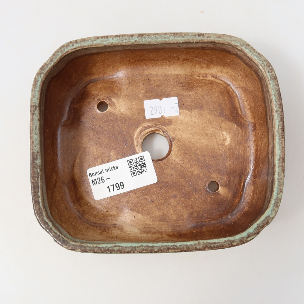 Vaso da bonsai in ceramica 14 x 12 x 4 cm, colore verde