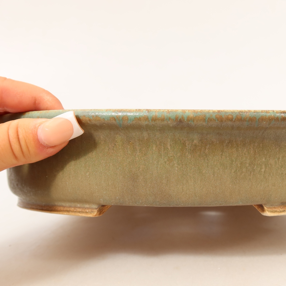 Ciotola bonsai in ceramica 24 x 21 x 5 cm, verde