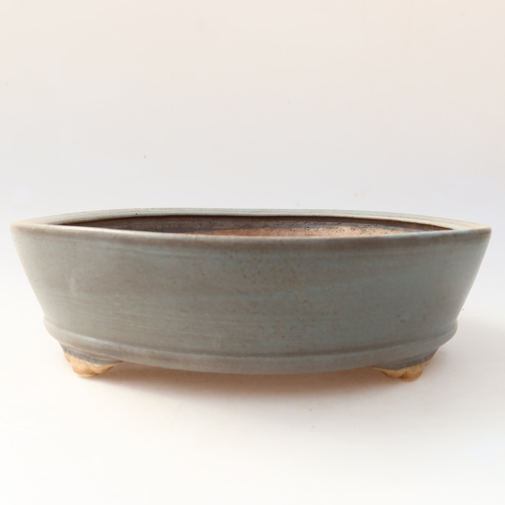 Vaso da bonsai in ceramica 21,5 x 21,5 x 6 cm, colore blu