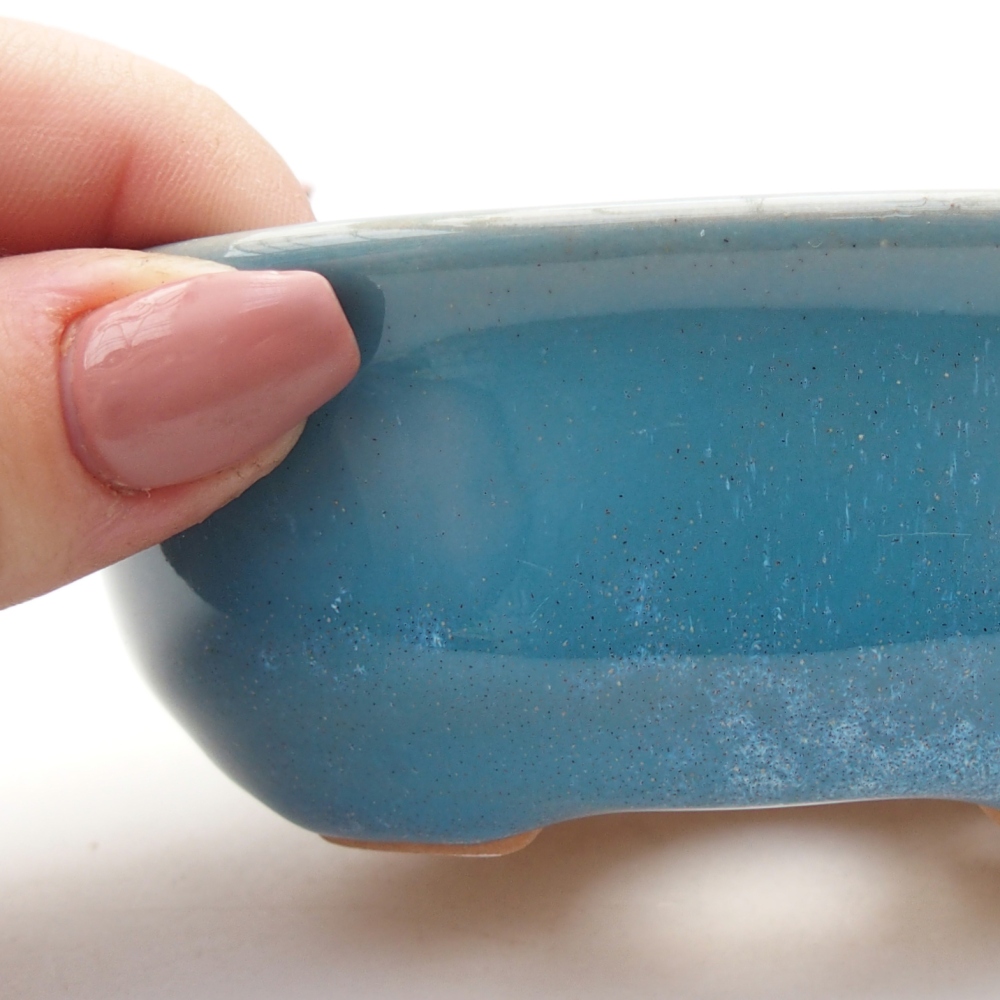 Ciotola bonsai in ceramica 11 x 8,5 x 4 cm, colore blu
