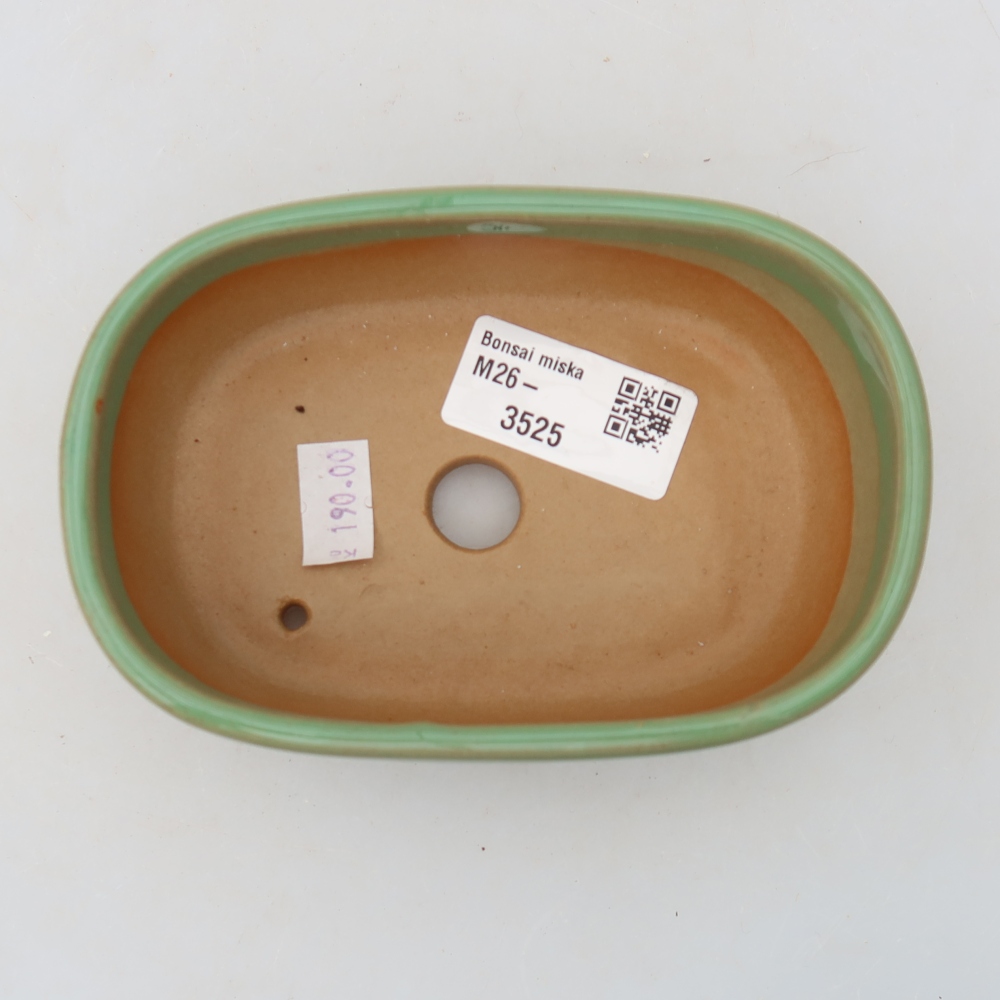 Vaso da bonsai in ceramica 13 x 8,5 x 4 cm, colore verde