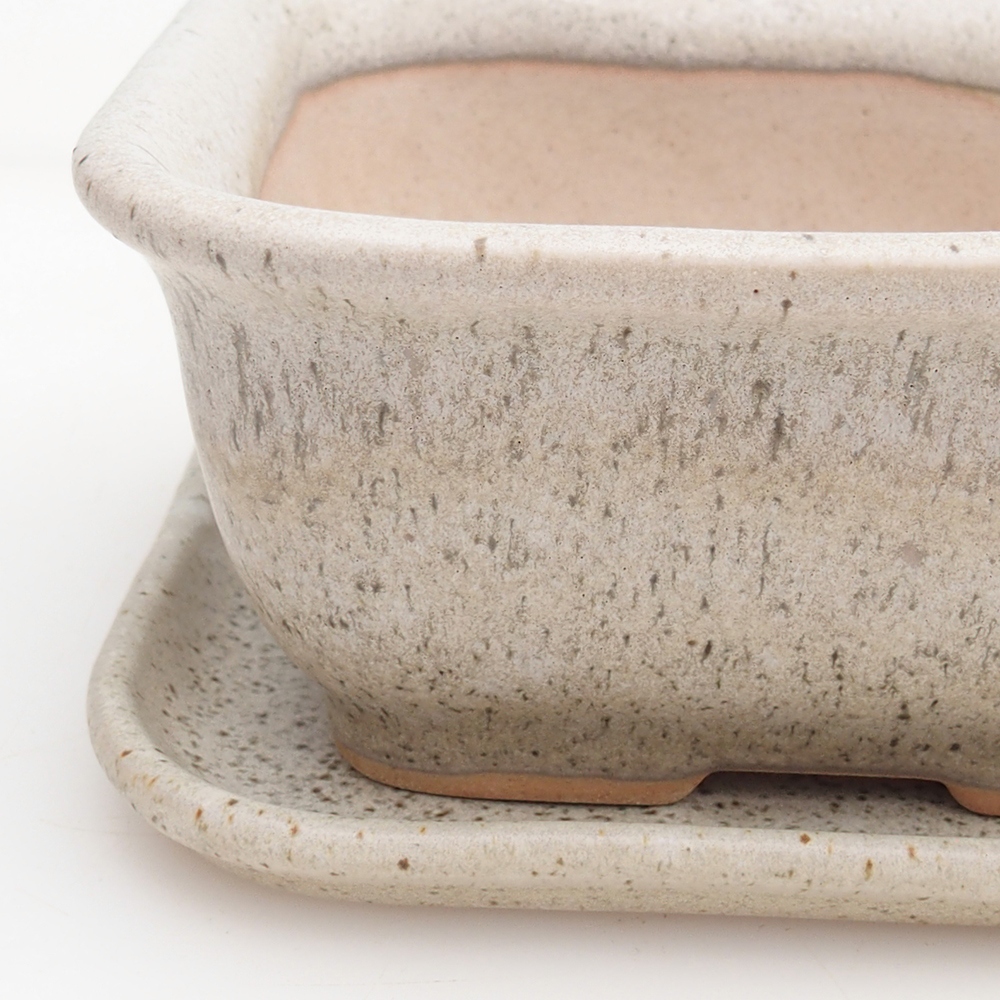 Ciotola bonsai + piattino H11 - 11,5 x 10 x 4 cm - verde