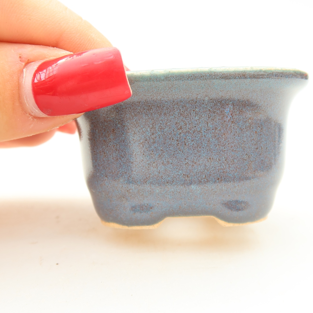 Vaso da bonsai in ceramica 6 x 5 x 3 cm, colore grigio