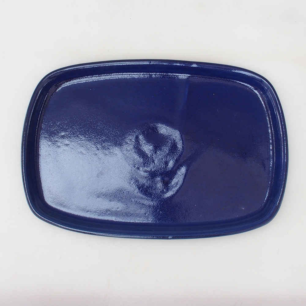 Piattino in ceramica H09 - 28,5 x 19,5 x 1,5 cm - blu