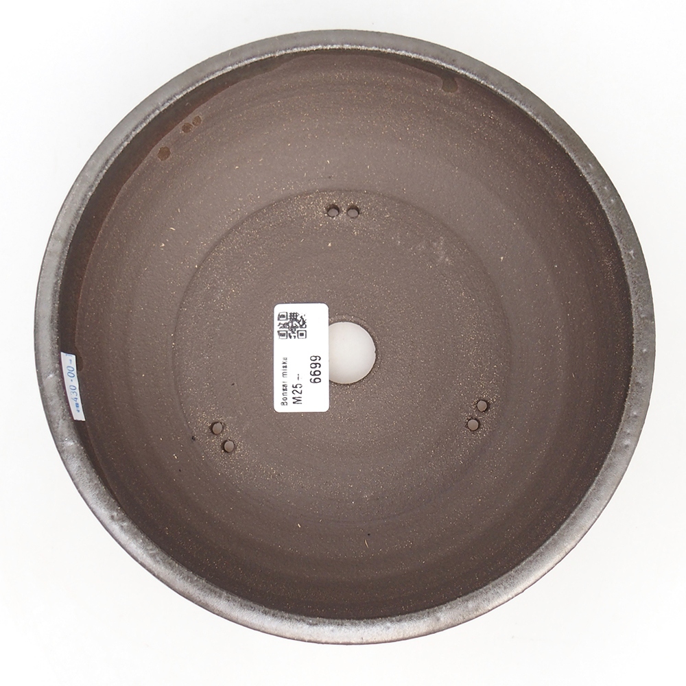 Ciotola bonsai in ceramica 20 x 20 x 6,5 cm, colore metallo