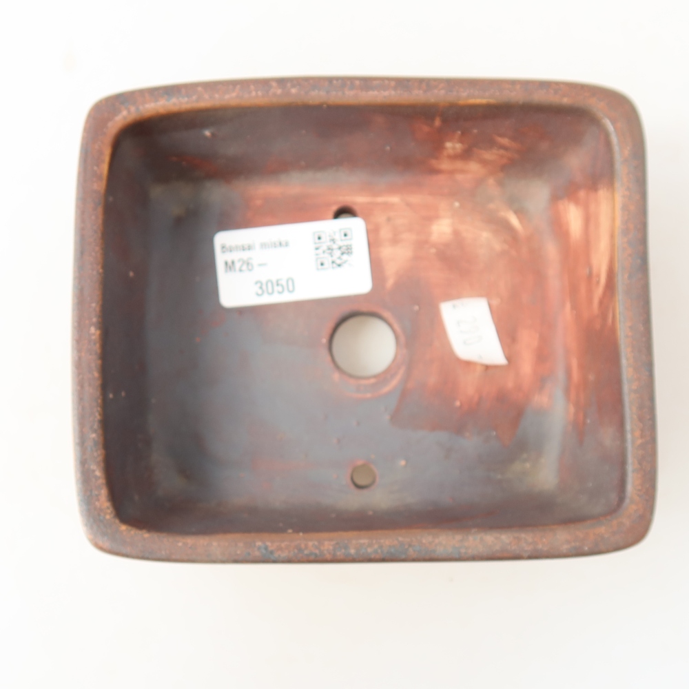 Vaso in ceramica per bonsai 13,5 x 11 x 5 cm, colore marrone