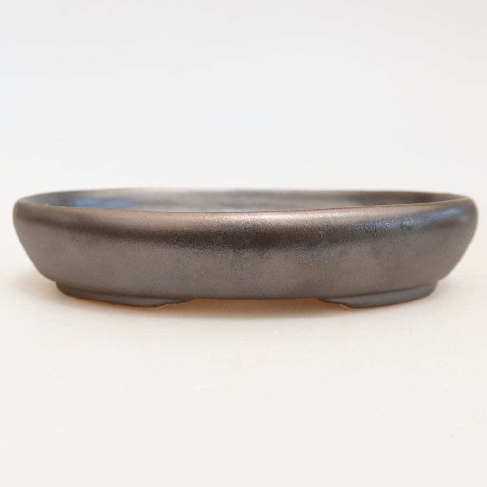 Vaso da bonsai in ceramica 13 x 9,5 x 2,5 cm, colore metallizzato