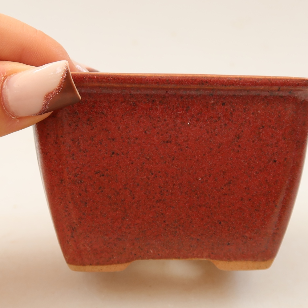 Ciotola bonsai in ceramica 8,5 x 8,5 x 5,5 cm, rosa