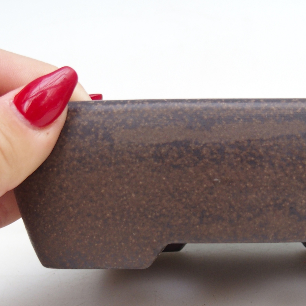 Ciotola per bonsai in ceramica 14 x 10 x 4,5 cm, colore marrone ocra