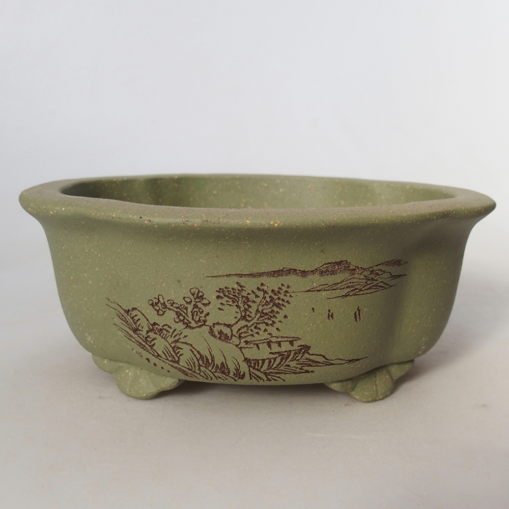 Ciotola bonsai in ceramica 15,5 x 13 x 6 cm, verde