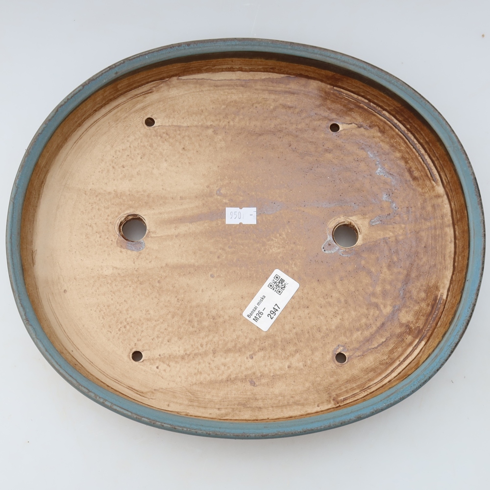 Vaso in ceramica per bonsai 31 x 27 x 4,5 cm, colore blu