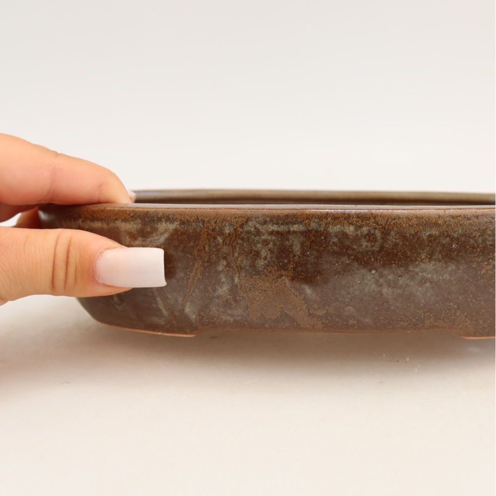 Ciotola per bonsai in ceramica 22 x 17 x 4 cm, marrone