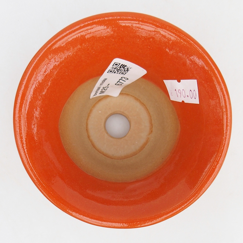 Ciotola per bonsai in ceramica 10,5 x 10,5 x 7 cm, arancione