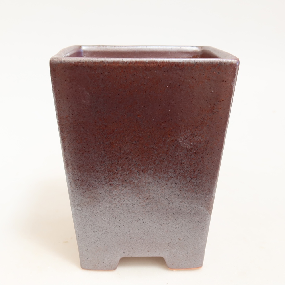 Ciotola bonsai in ceramica 9 x 9 x 12,5 cm, colore metallo
