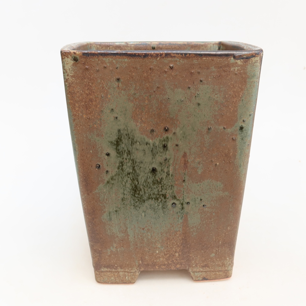 Vaso da bonsai in ceramica 15,5 x 15,5 x 19 cm, colore marrone