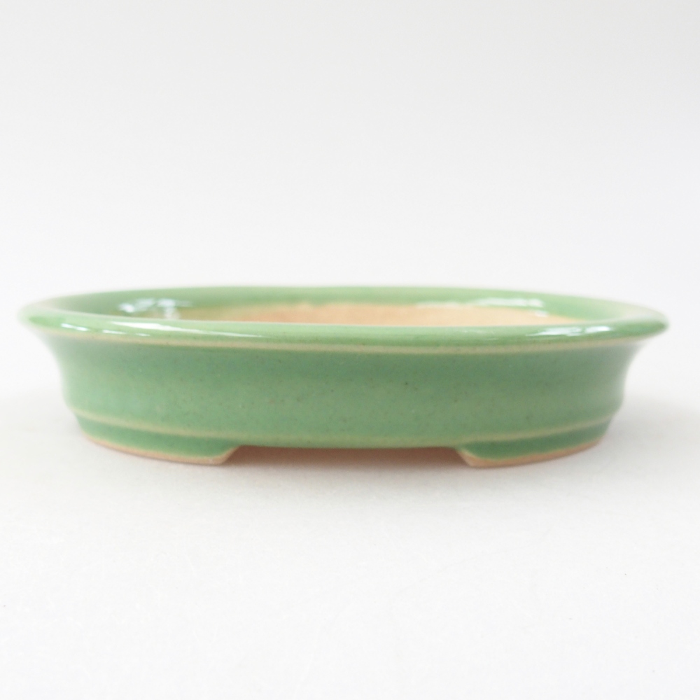 Ciotola per bonsai in ceramica 12,5 x 10,5 x 2 cm, verde
