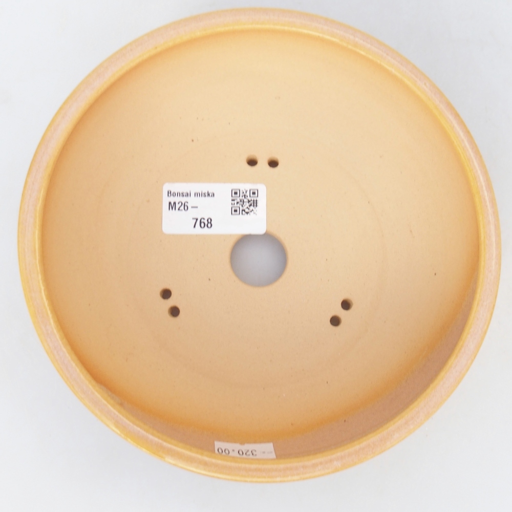 Ciotola per bonsai in ceramica 16 x 16 x 6 cm, colore marrone-giallo