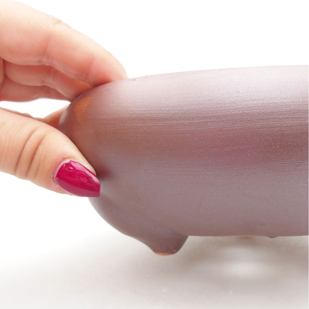 Ciotola bonsai in ceramica 14 x 14 x 6,5 cm, colore metallo