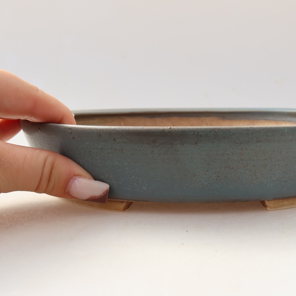 Vaso da bonsai in ceramica 21 x 19 x 4,5 cm, colore blu