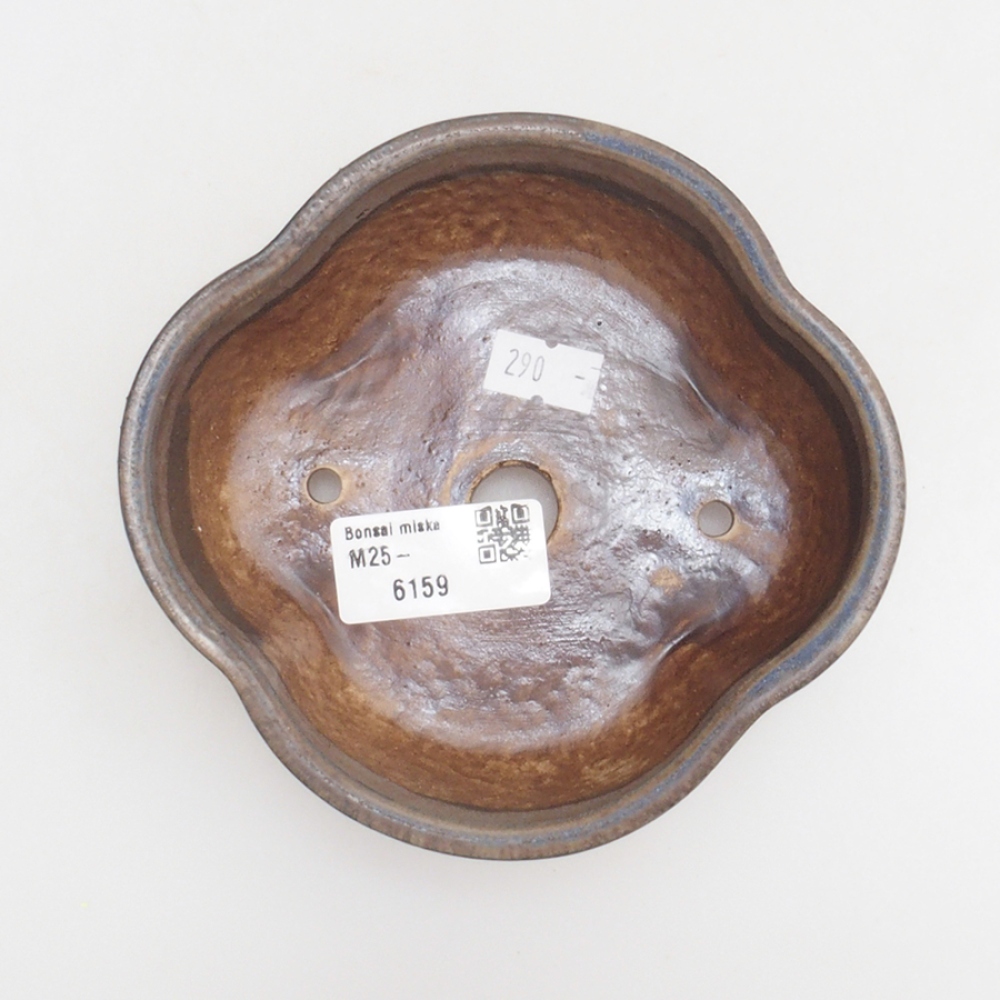 Ciotola per bonsai in ceramica 10 x 8,5 x 4 cm, marrone