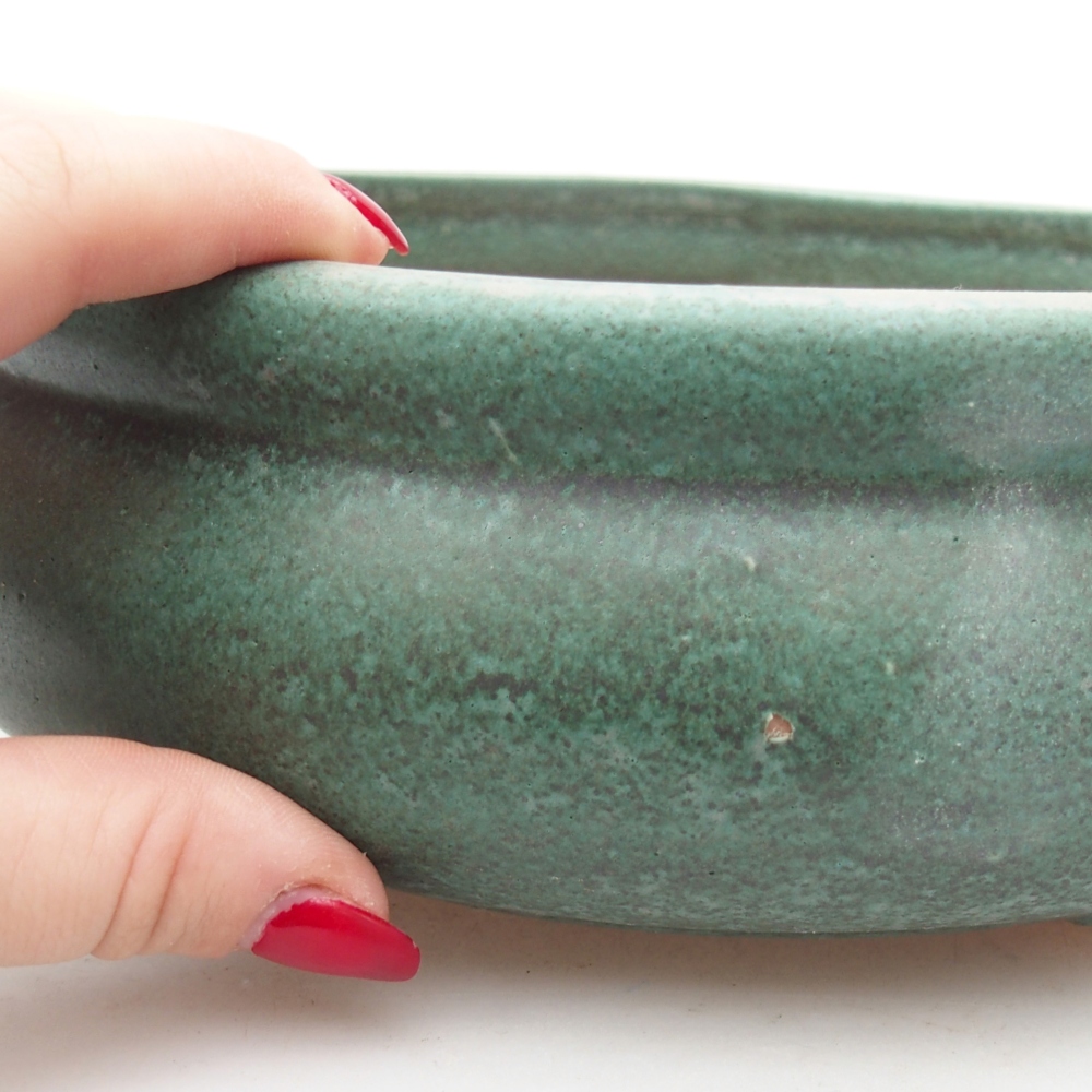 Ciotola per bonsai in ceramica 24 x 24 x 8 cm, verde