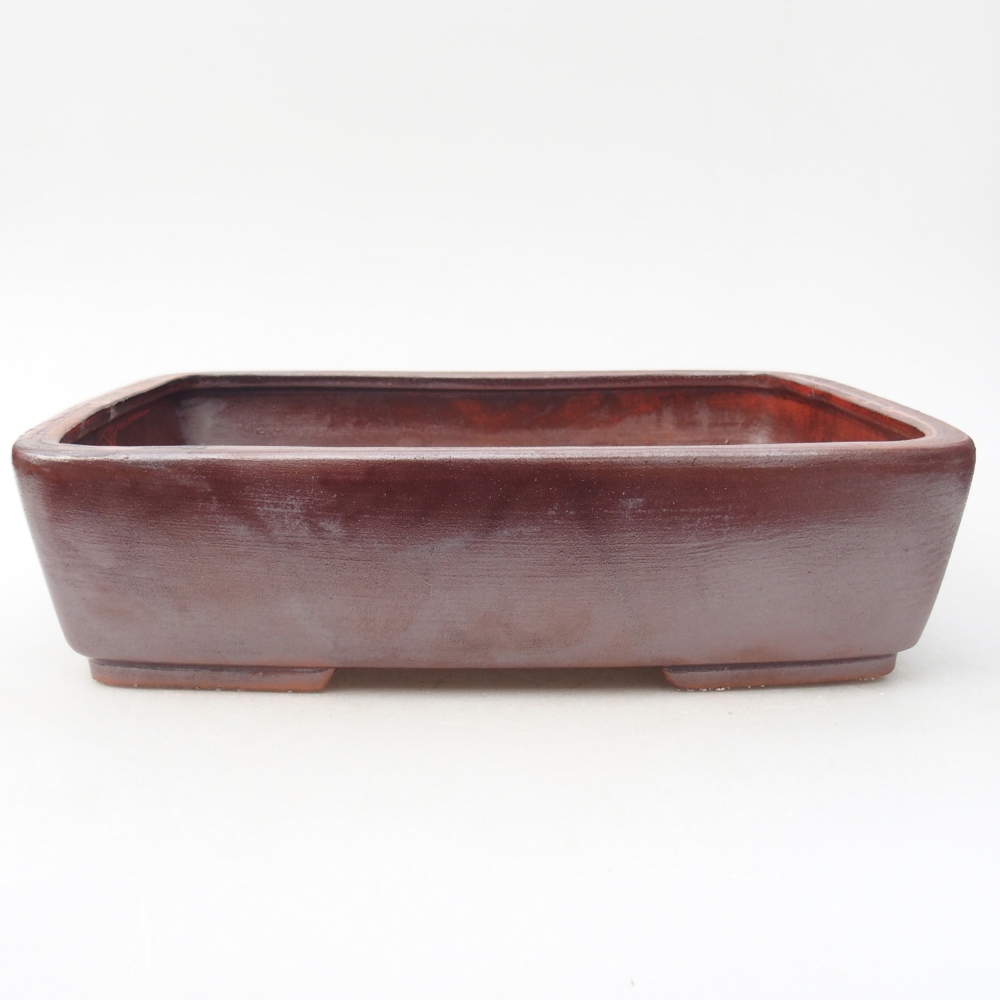 Ciotola per bonsai in ceramica 26,5 x 20,5 x 6,5 cm, marrone