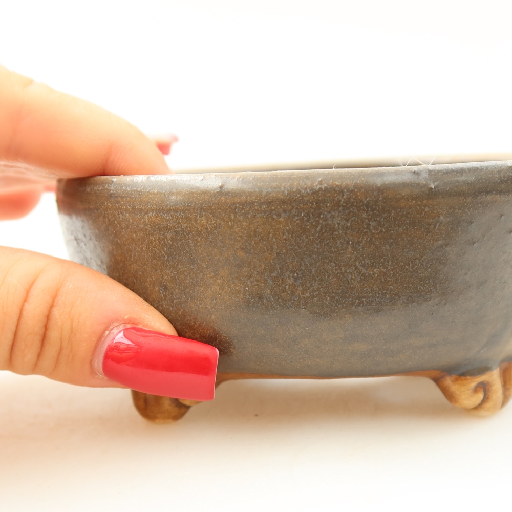 Ciotola per bonsai in ceramica 10,5 x 10,5 x 4 cm, marrone