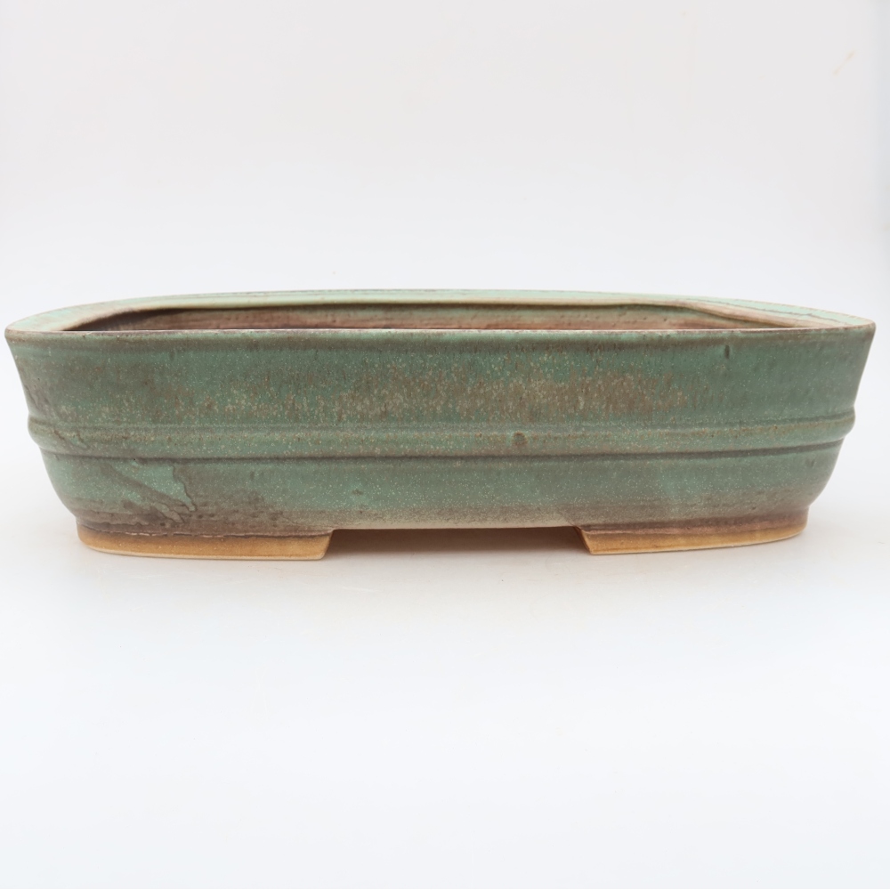 Vaso da bonsai in ceramica 30 x 24,5 x 7,5 cm, colore verde