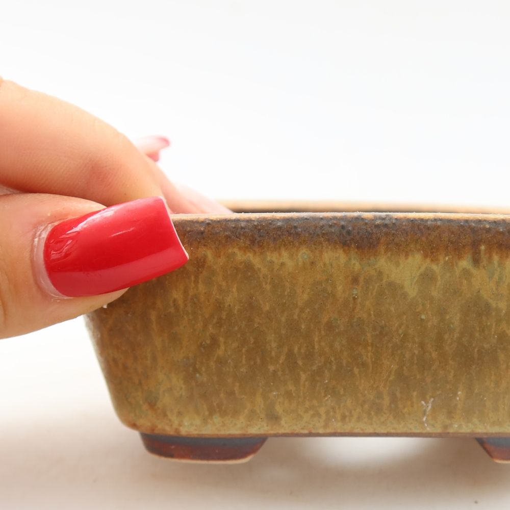 Ciotola per bonsai in ceramica 10 x 8,5 x 4 cm, verde