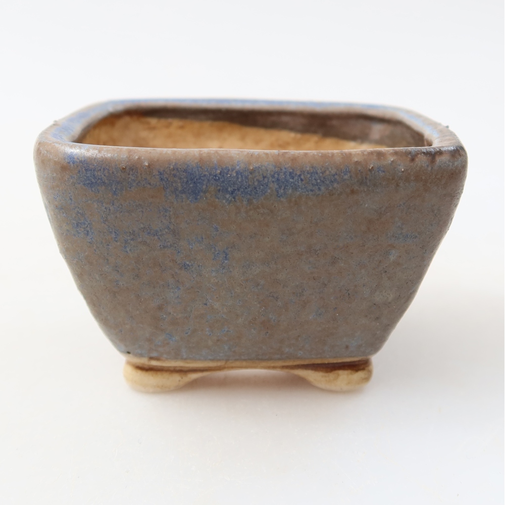 Vaso da bonsai in ceramica 6 x 6 x 4 cm, colore blu