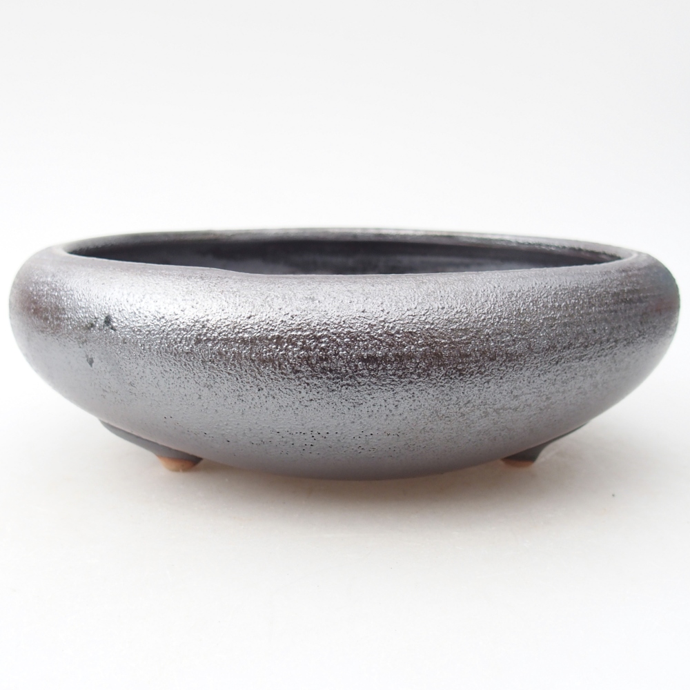 Ciotola bonsai in ceramica 20 x 20 x 7 cm, colore metallo